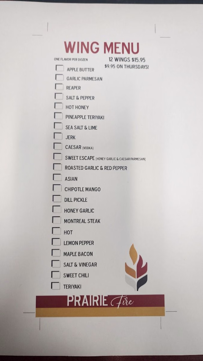 Takeout Menu Insert