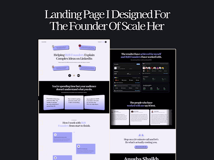 Landing Page I designed for the Founder of ScaleHer It got h...