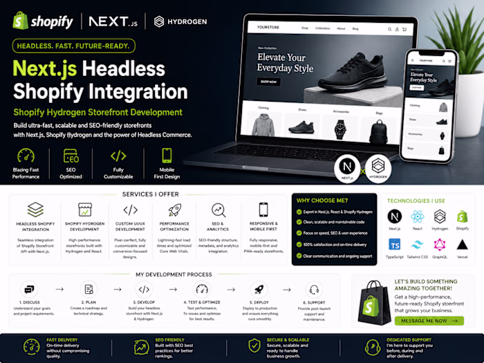 My Expertise:
Headless Shopify Development •