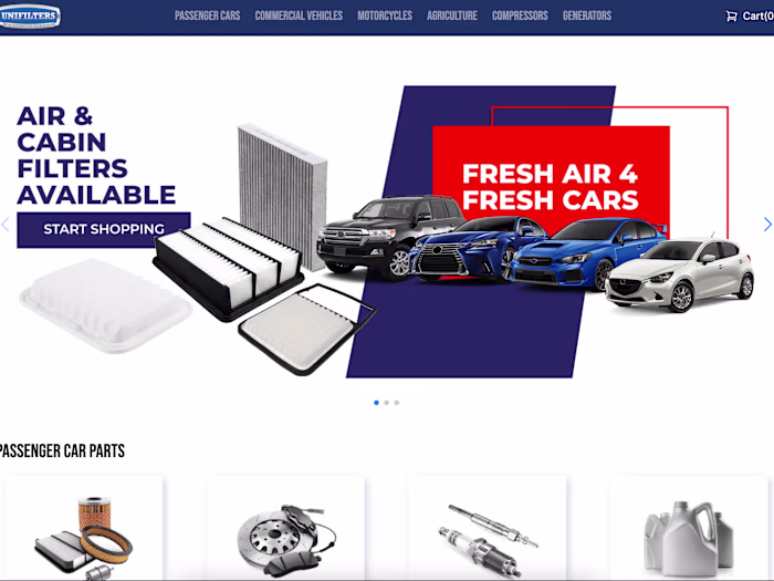 Unifilters Kenya E-commerce Website