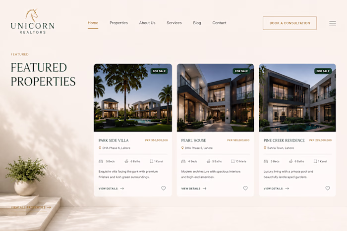 Page of featured properties