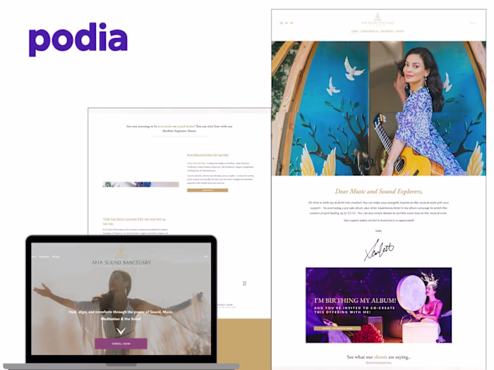 Podia Online Course - Music/Sound healing Course Website