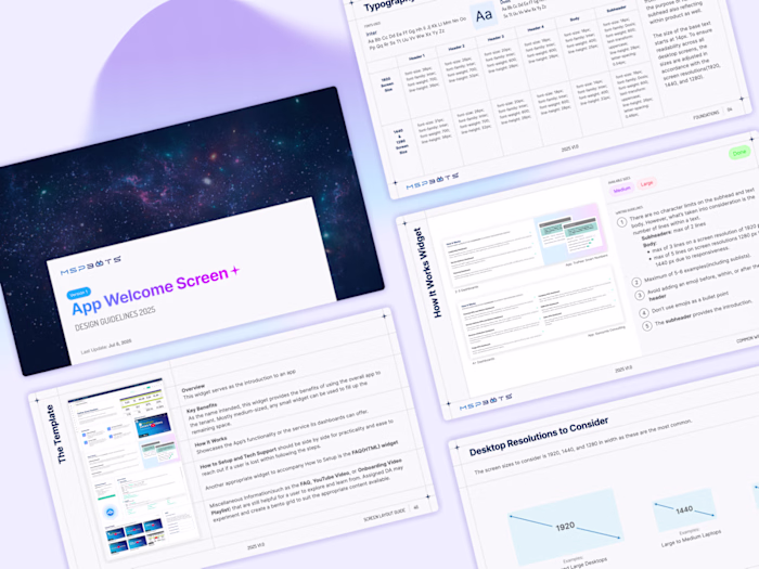 Welcome Screen Design Guidelines for Asset Team