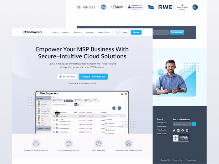 Cloud Storage Website Redesign ⎯ FilesAnywhere 🎯