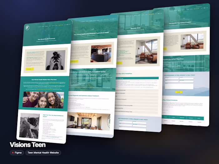 Visions Teen | Figma Website Design for Teen Treatment