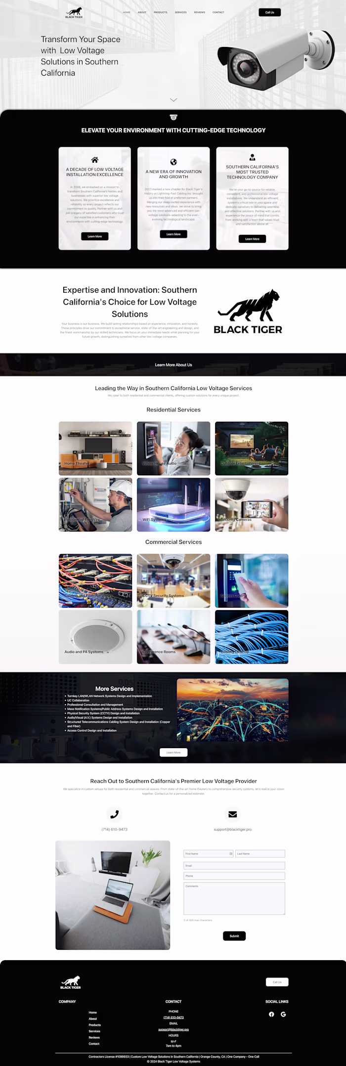 Custom Web Design for a Low Voltage Tech Company