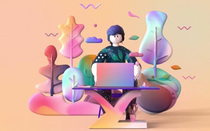 3D Stylized Character & Workspace