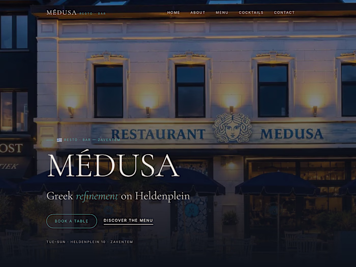 MÉDUSA Resto · Bar — Griekse verfijning aan het Heldenplein, Za…
