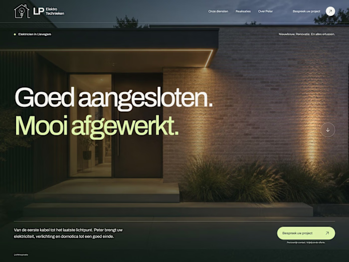 LP Elektrotechnieken — client website & custom CMS