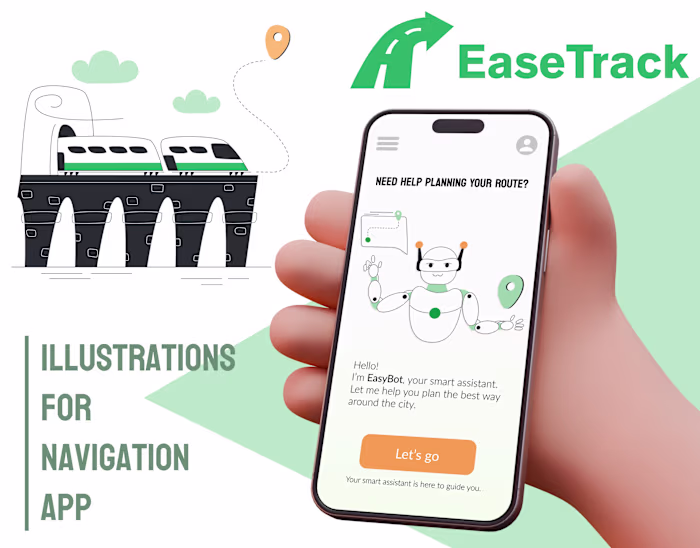 EaseTrack – Smart City Navigation App Illustrations