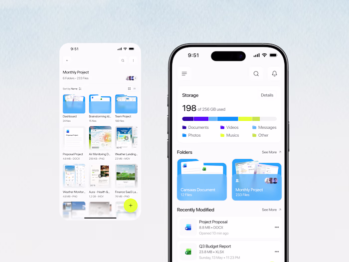 File Manager Mobile App Design