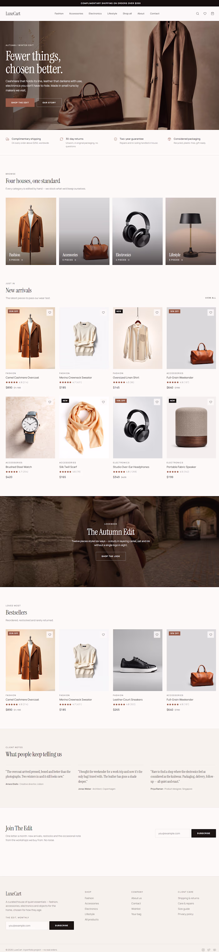 LuxeCart — Premium E-commerce Website
LuxeCart