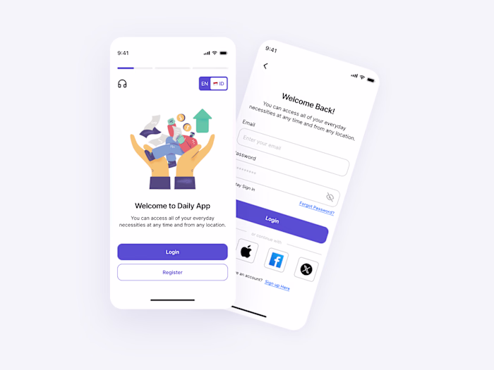 Login Screen Mobile App (Finance App)