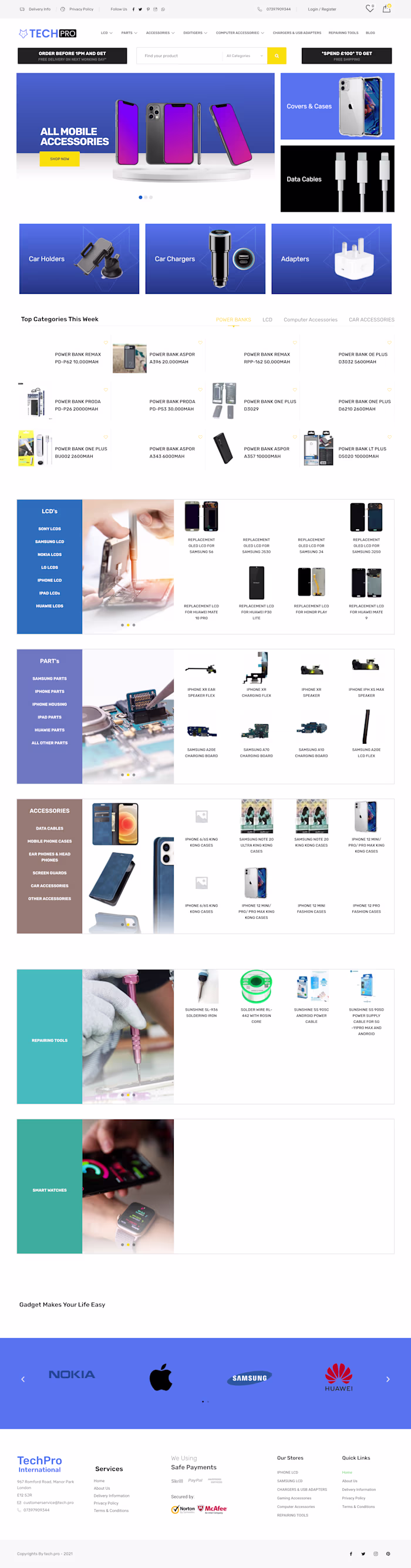 Mobile Parts & Accessories E-commerce Store Development