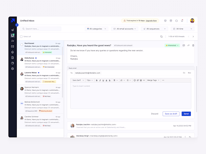 Elevating User Adoption and Retention in Saleshandy: A Cold Emai