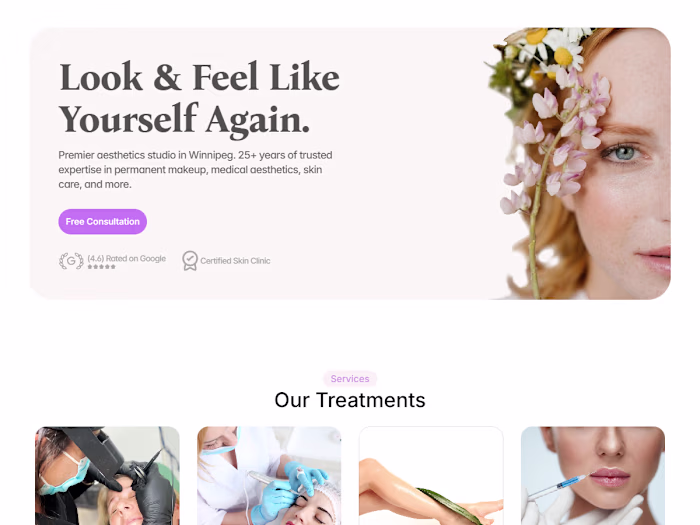 Skin clinic redesign. 4x more