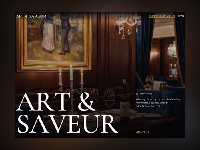 Art & Saveur — Luxury Fine Dining Template