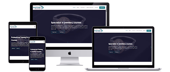 Landing site for jewellery design classes