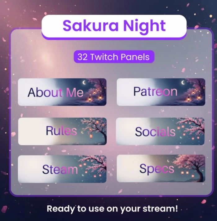 Atmospheric Twitch panel set —