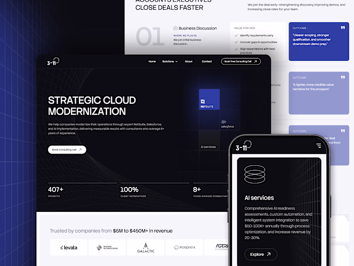 Enterprise Website Redesign for 3-11 Cloud Consulting