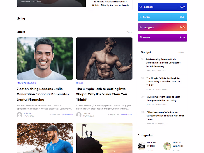 Blogging Website Self-Care Service