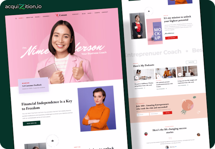 Consan Coaching – Kajabi Website The Brief Consan needed a K...