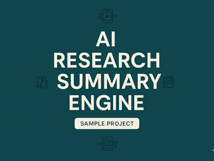AI Research & Summary Engine (Sample Project)