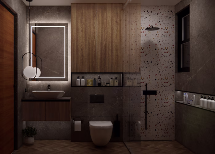 Modern Luxury Bathroom 3D Visualization