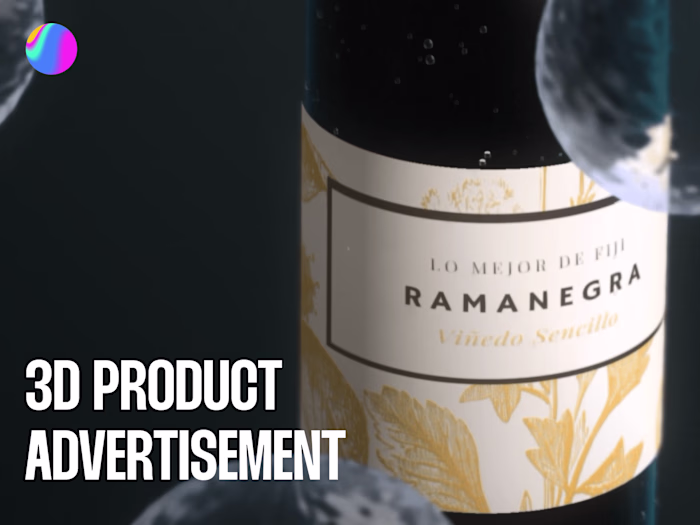 3D Product Animation — Wine Bottle Showcase