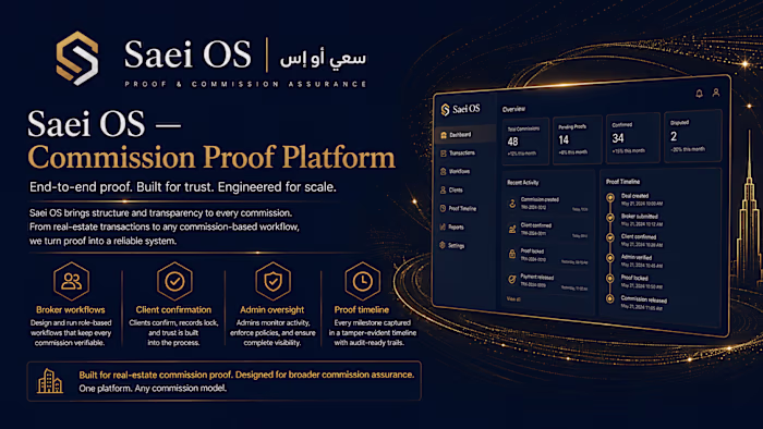 Saei OS — Commission Proof Platform