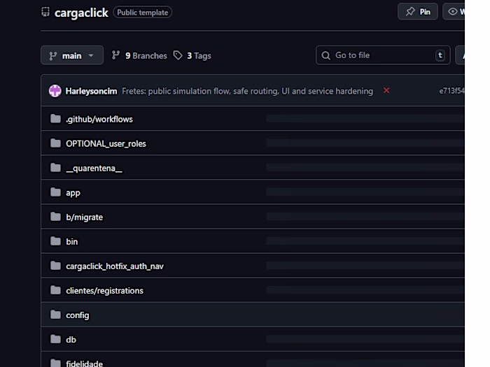GitHub - Harleysoncim/cargaclick: Sistema de fretes modais