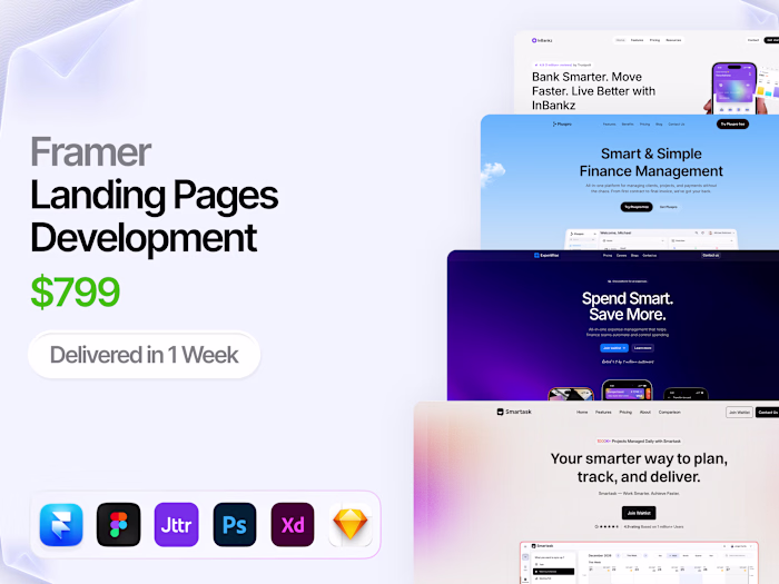 Framer Landing Page Projects - $799 | 1 Week