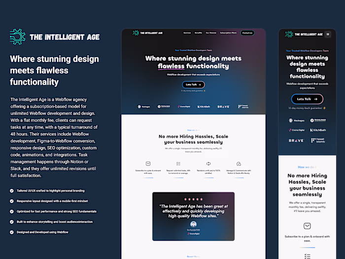 The Intelligent Age | Webflow Build