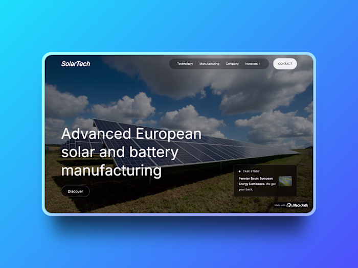 SolarTech Landing Page Design