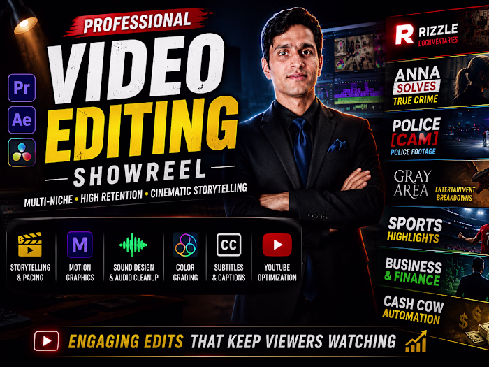 Multi-Niche YouTube Video Editing Showreel