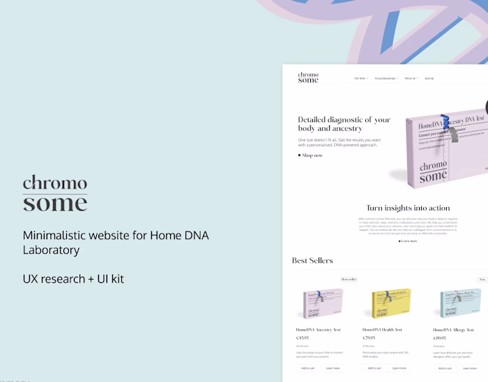 DNA Home Laboratory UX / UI Design of the website