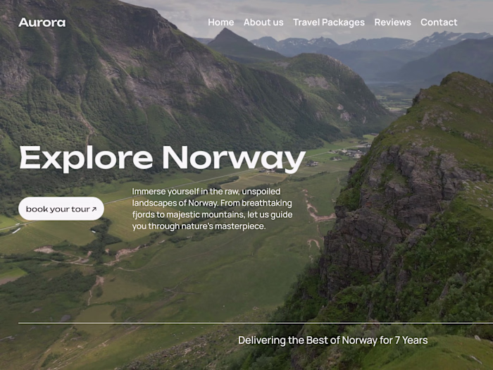 Aurora Travel - Travel Agency Landing Page