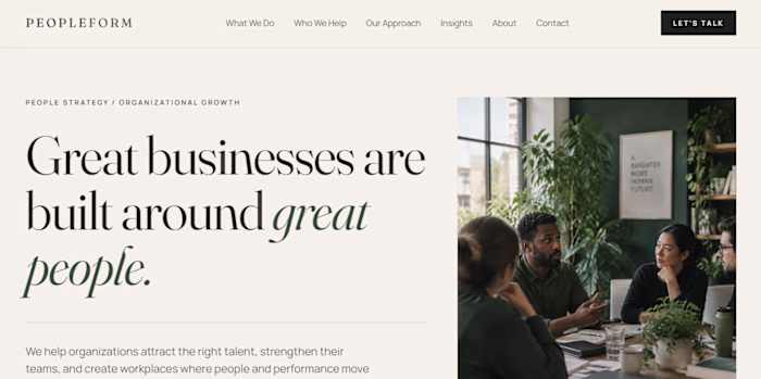 PEOPLEFORM - HR Web Design