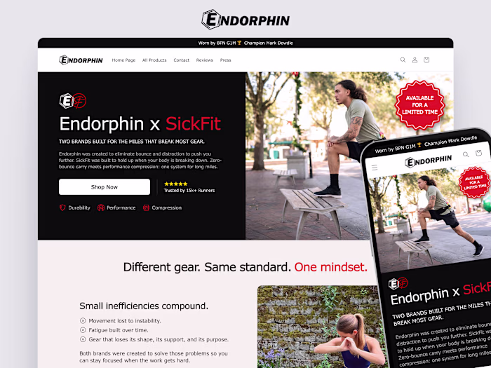 Endorphin x SickFit - Collaboration Landing Page