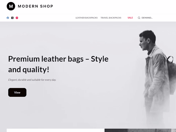 Clothing Store Demo – #1 Sustainable Fashion Brand