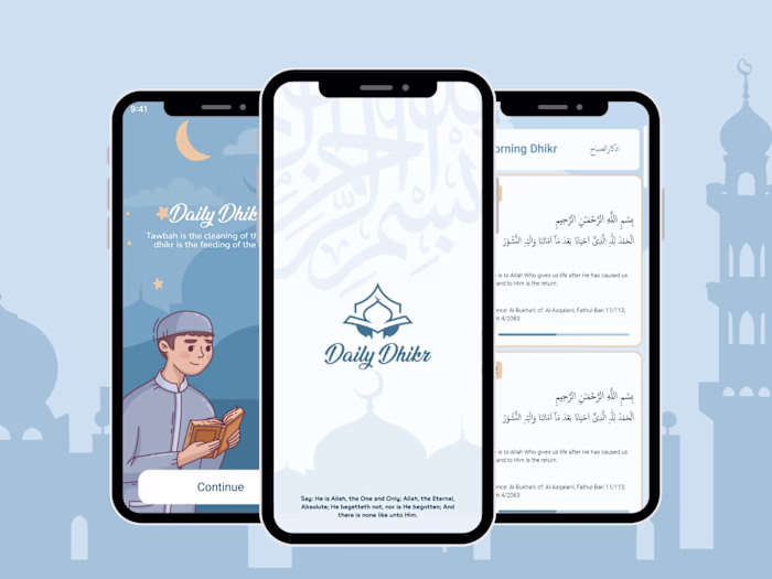 Interactive Islamic Ziker App UX and Visual design 