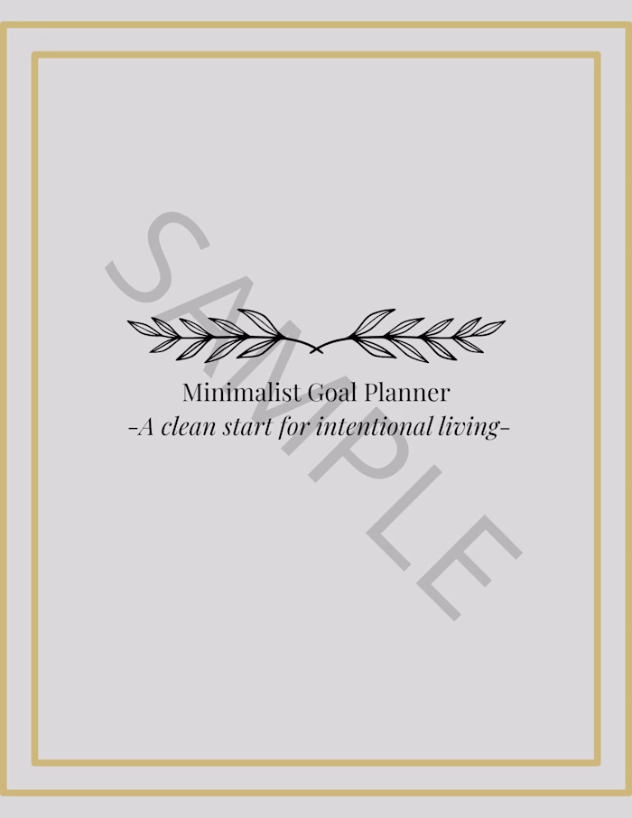 Minimalist Goal Planner
