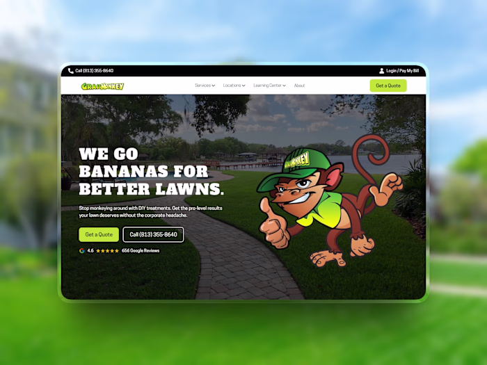 🐒 Grass Monkey – Lawn & Pest Control Website | Webflow