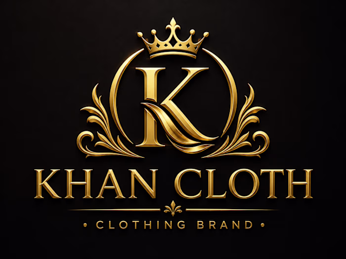 Luxury Gold Logo for Khan Cloth Clothing Brand