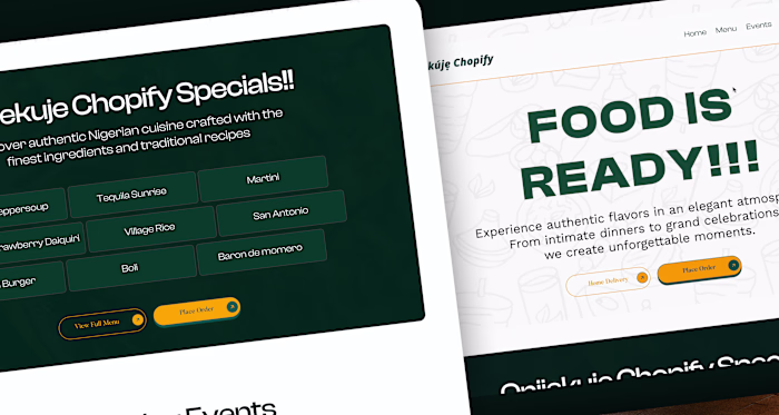 Onijekuje Chopify: Landing Page Design