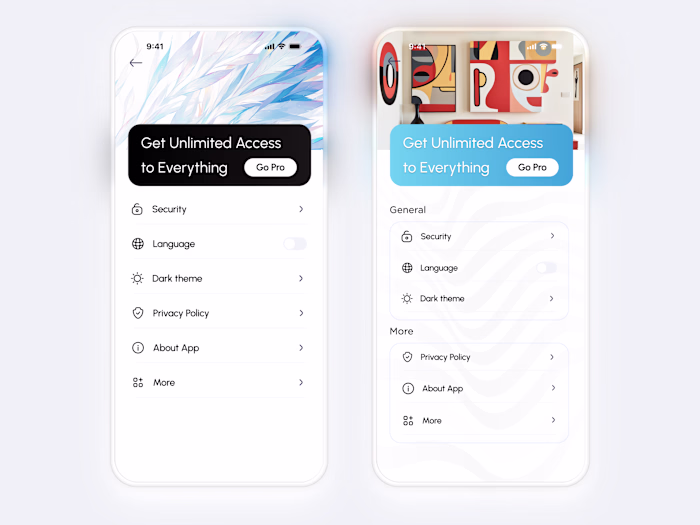 Settings – AI Video Generator App UI