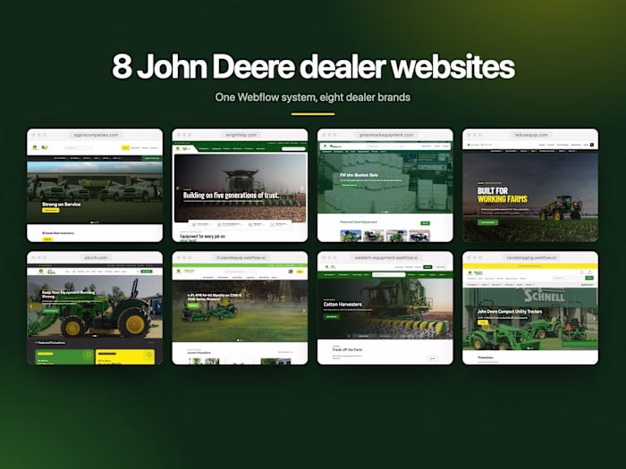 John Deere Dealer Websites in Webflow | 8 Dealers