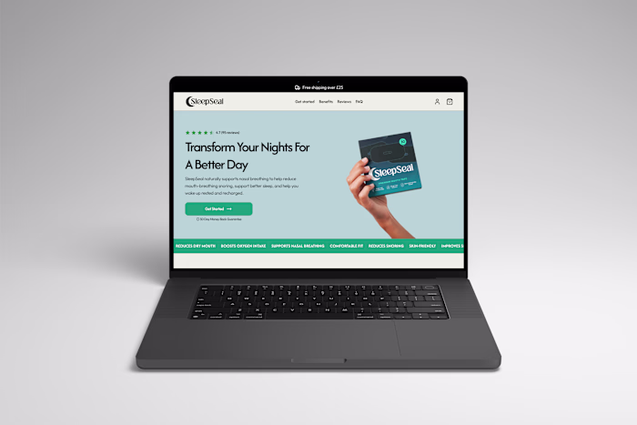 Ecommerce site for SleepSeal - Premium mouth tape 