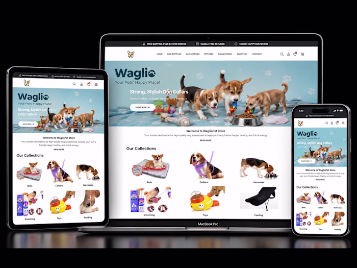 WaglioPet Shopify Store Design and Development