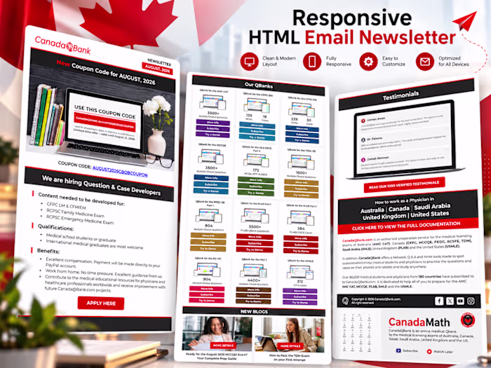 Responsive HTML Email Newsletter for CanadaQBank